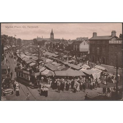 Market Place, Great Yarmouth, Norfolk, 1913 - Valentine's Postcard