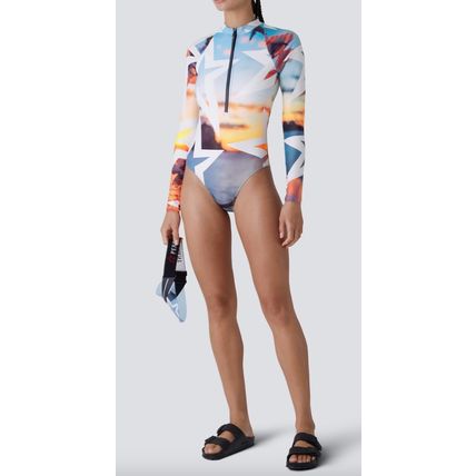PERFECT MOMENT Ibiza 1/2 Zip Spring Suit Stars Print Long Sleeve ECO Swimsuit