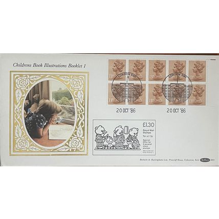 GB 1986 Books for Children Booklet Benham D55 FDC SG FL7B X900 UFB31 stamp USED