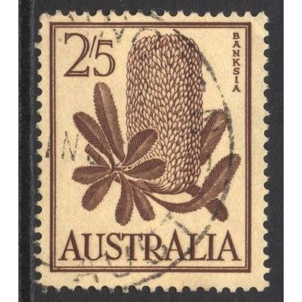 AUSTRALIA 1959/64: NATIVE FLOWERS DEFINITIVES - 2/5 BANKSIA USED (G4)