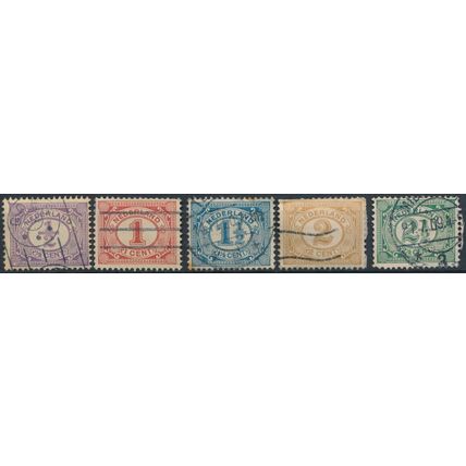 Numeral Definitive - Netherlands 1899/1913 - FH - MiNr 49/52 & 75 (A)