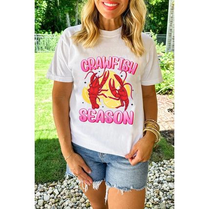 White CRAWFISH SEASON Lemon Spice Graphic Tee