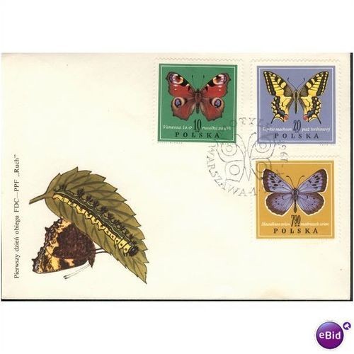 Poland FDC 1967 - SG 1777-1785 - Motyle (Butterflies)