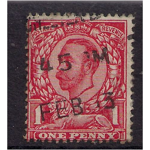GB 1912 KGV 1d Scarlet used stamp wmk 49. (G91 )
