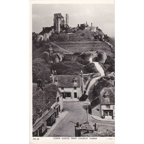 Corfe Castle from Church Tower Dorset Postcard (Dor71724)