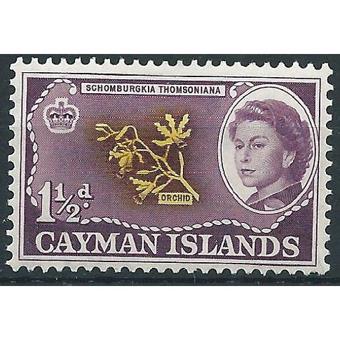 Cayman Islands 1962 SG167 1 1/2d Yellow & Purple Mounted MInt . . ..
