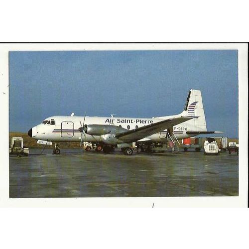 Aviation AIR SAINT-PIERRE BAe HS 748-232 Postcard by Buchair (8925)