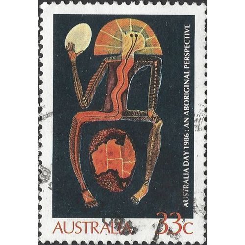 AUSTRALIA, Aboriginal Spirit, black 1986, 33c, #7