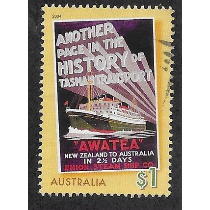 AUS 2004 $1.00 'BON VOYAGE OCEAN LINERS POSTER ART' FINE USED (EBID68-391)