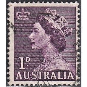 AUSTRALIA, 1953-54 1d ERII, SG 261 (Scott #256), used