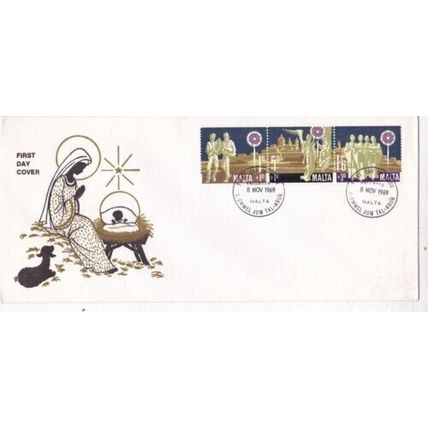 Malta 1969 Christmas FDC Valletta special cancel unaddressed VGC