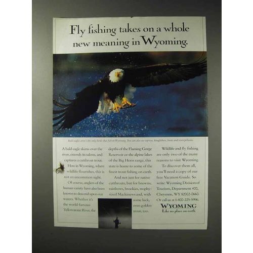 1993 Wyoming Tourism Ad - Fly Fishing Takes New Meaning