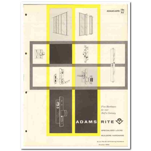 ADAMS-RITE MFG COMPANY 1958 Specialized locks hardware vintage catalog