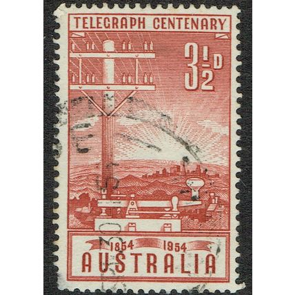 Australia 1954 Telegraph System Centenary 3½d Brown Red SG275 FU