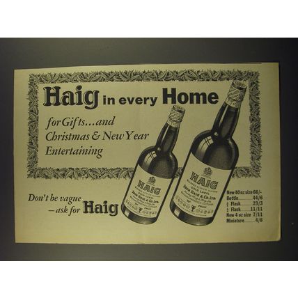 1964 Haig Scotch Ad - Haig in every Home for Gifts ..and Christmas & New Year