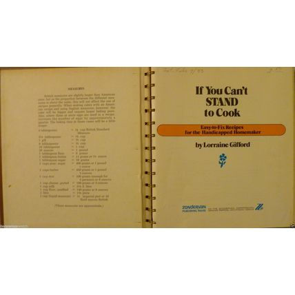 IF YOU CAN'T STAND UP TO COOK by LORRAINE GIFFORD recipes for disabled chefs