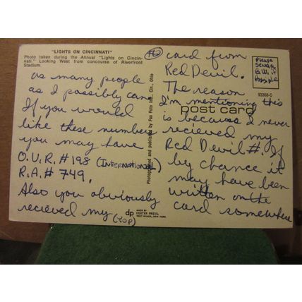 'lights on cincinnati', OHIO, USA used postcard =
