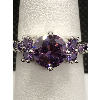 Ring Fashion Purple CZ #15 USA Seller