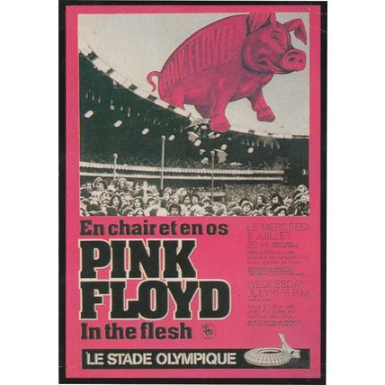Pink Floyd In The Flesh Animals LP French Live Advertising Postcard