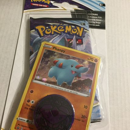 New Pokemon Holo Phanpy Chilling Reign Blister Pack + Coin
