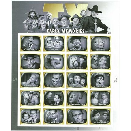 TV Early Memories (Television Shows) Full Sheet of Twenty Scott 4414