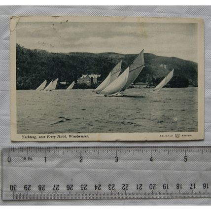 1909 postcard Yachting near Ferry Hotel, Windermere