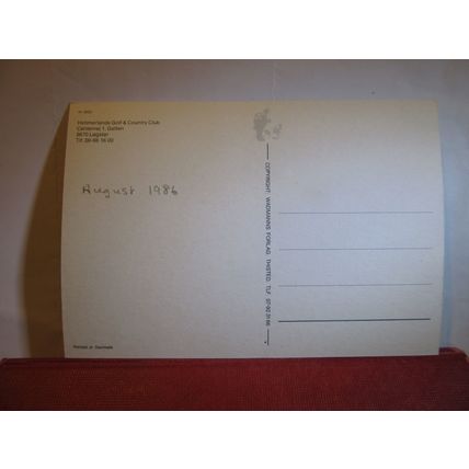 GOLF & COUNTRY CLUB, LOGSTOR, DENMARK unused postcard. dated 1986 #