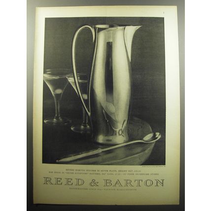 1957 Reed & Barton Revere Martini Pitcher Advertisement
