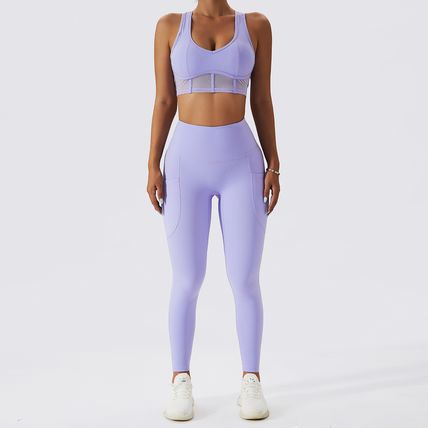Women's Running Beauty Back Nude Fitness Clothing Conjunto Mariana