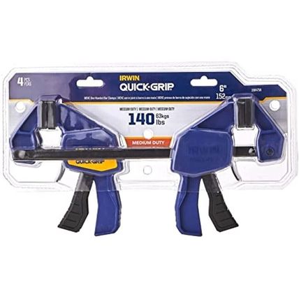 IRWIN QUICK-GRIP Clamps, One-Handed Mini Bar, 6-Inch 4-Pack Model # 1964758