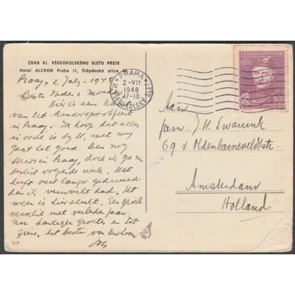 XI Všesokolský Slet v Praze, Praha, Československo, 1948 - Oficiální Pohlednice