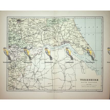Yorkshire (South Eastern), England, Map, Book Illustration (Print), 1895