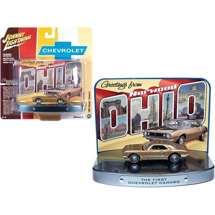 1967 Chevrolet Camaro Gold with Gold Interior with Collectible Tin Display "T...