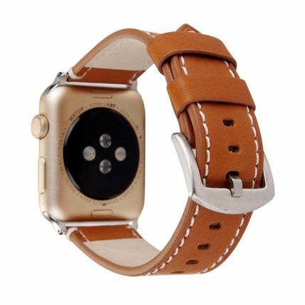 Calfskin Genuine Leather Watchband For Apple Watch Series 6 & SE & 5 & 4 40mm /
