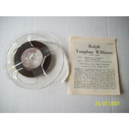 Ralph Vaughan Williams, Fantasia Greenslee Reel to Reel Tape Boxed 5" (3-3/4 IPS