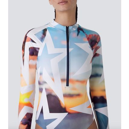 PERFECT MOMENT Ibiza 1/2 Zip Spring Suit Stars Print Long Sleeve ECO Swimsuit