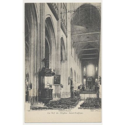 ABBEVILLE La Nef de l'Eglise Saint-Vulfran France RPPC ND 18 c1910