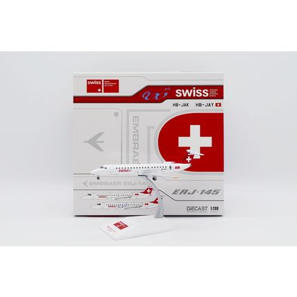 ERJ-145LU SWISS REG: HB-JAK WITH STAND - JC WINGS XX20441 1/200 - PRE ORDER