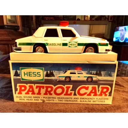 Hess Patrol Car 1993 Flashing Lights Dual Sound Siren W/Box 10 1/2" Long Working