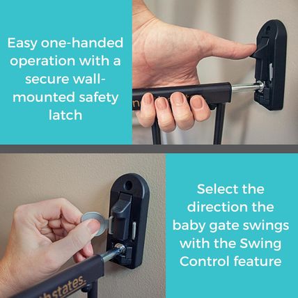 Toddleroo by North States Baby Gate for Stairs: Easy Swing & Lock Series 2 Child