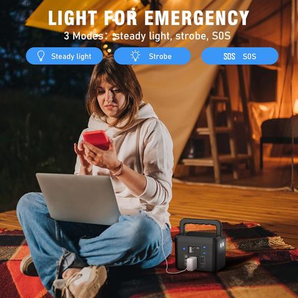 200W Portable Power Station, Powkey 120Wh/33,000Mah Power Bank with AC Outlet, 1