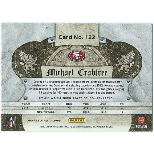 2012 Panini Crown Royale - #122 - Michael Crabtree