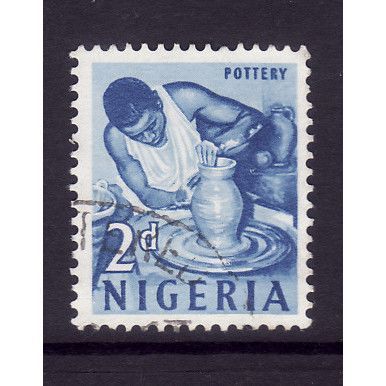 NIGERIA 1961 SG 92 2d DEEP BLUE POTTERY FINE USED#4