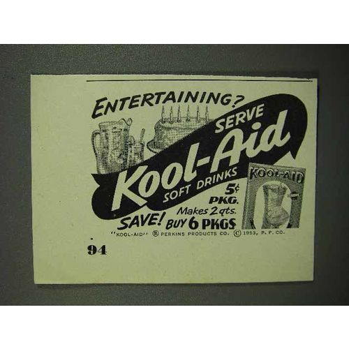 1953 Kool-Aid Drink Mix Ad - Entertaining?