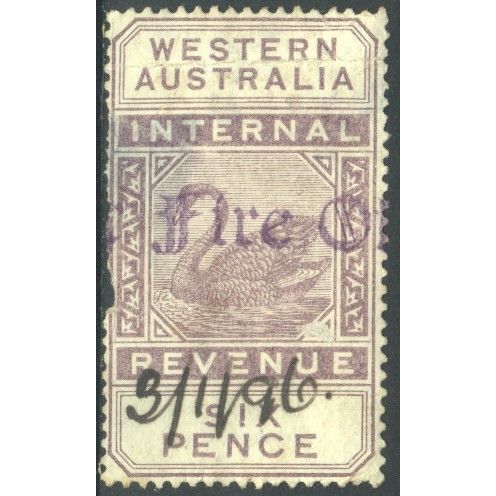Western Australia c1896 - Internal Revenue 6d - used
