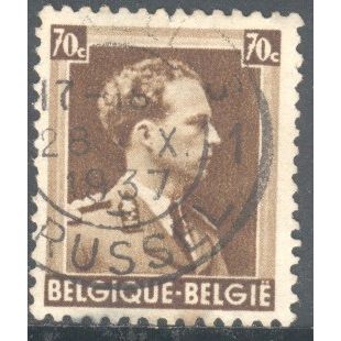 Belgium 1936 - SG745 - 70c brown - King Leopold 111 - used 5