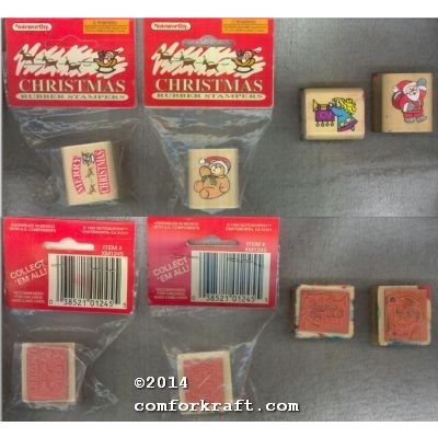 4 Christmas Mini Rubber Stamps XM1245