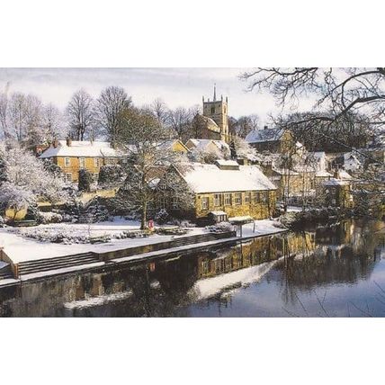 Knaresborough River Nidd at Christmas Large Postcard