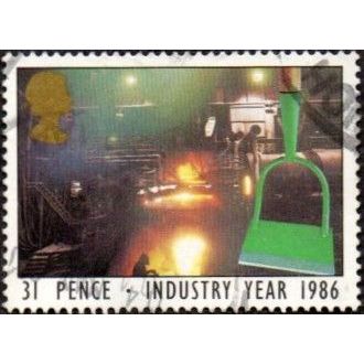 1986 Industry Year, 31p Value, garden Hoe & Steel Works. Fine used