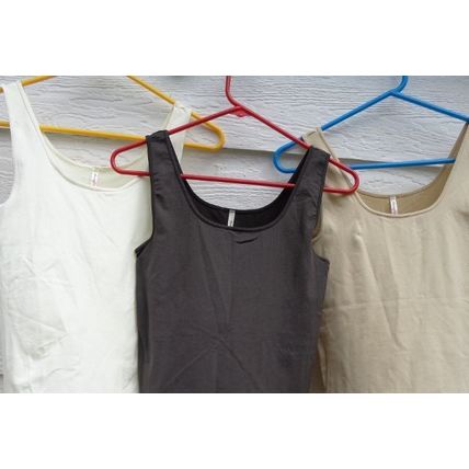 3 Skinnytees Tank Tops Tees Gray Ivory Beige